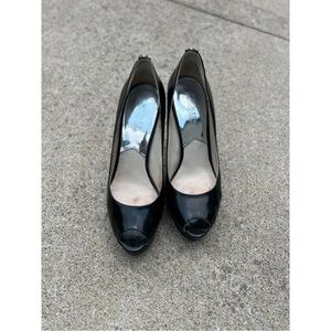 Michael Kors Black Peep-Toe Heels
